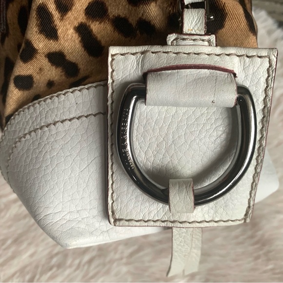 Vintage Dolce & Gabbana Leopard Print Satchel/Bag with Off White Leather Trim - Picture 10 of 15